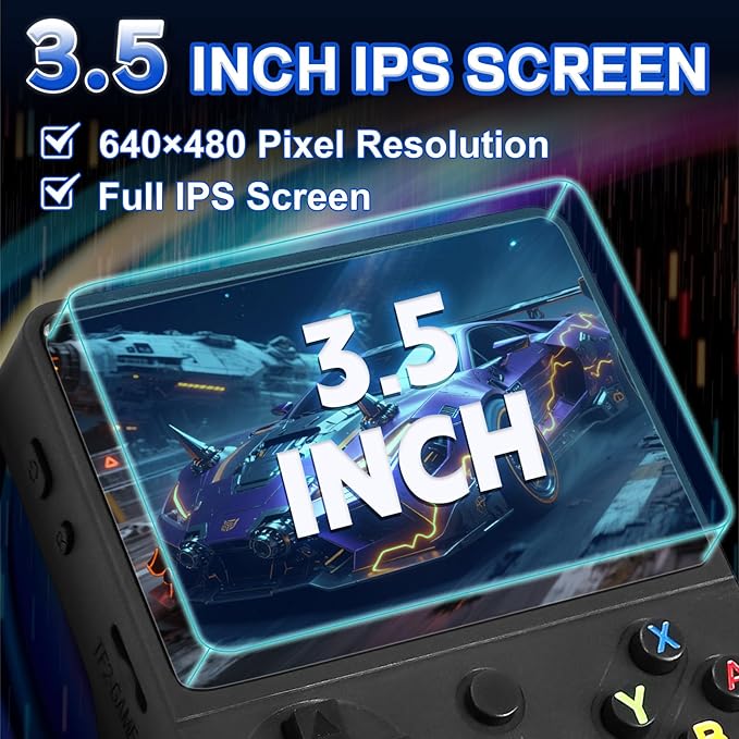 RG36PRO Retro Handheld Game Console - Open Source System,3.5"IPS Screen,30,000+ Classic Games,64G TF card, 3000mAh Battery,Portable Console for Teen or Partner-Gift for Christmas -Black